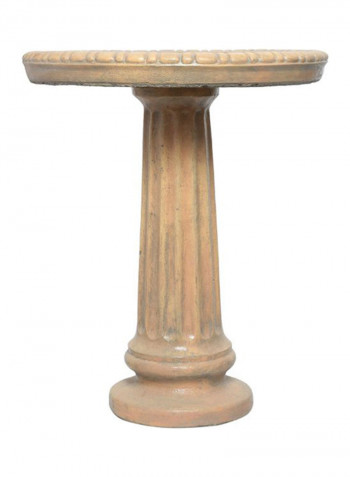 Fluted Bird Bath Beige