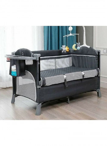 Playards Travel Bedside Cribs Baby Cot With Comfortable Mattress Removable Wheels Diaper Changing Table Carry Bag And Musical Toys