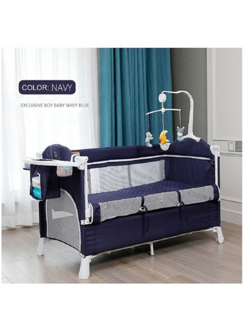 Playards Travel Bedside Cribs Baby Cot With Comfortable Mattress Removable Wheels Diaper Changing Table Carry Bag And Musical Toys