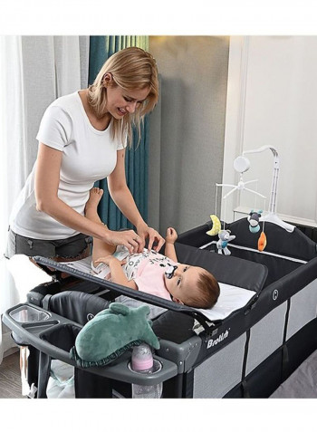 Playards Travel Bedside Cribs Baby Cot With Comfortable Mattress Removable Wheels Diaper Changing Table Carry Bag And Musical Toys