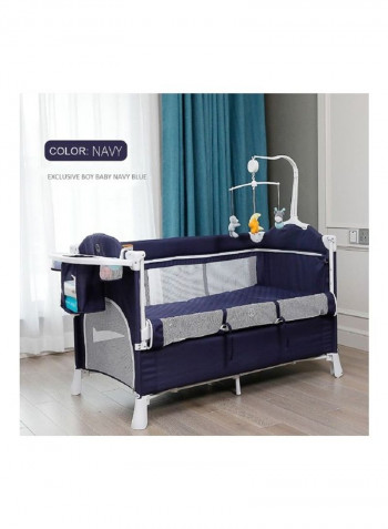 Playards Travel Bedside Cribs Baby Cot With Comfortable Mattress Removable Wheels Diaper Changing Table Carry Bag And Musical Toys