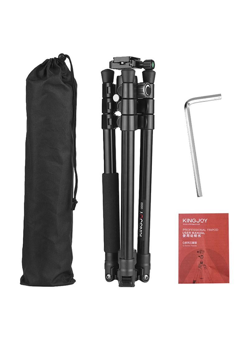 G555+G0 4-Section Travel Tripod With Panoramic Ball Head Flip Buckle Design 46.0x11.2x11.0centimeter Black