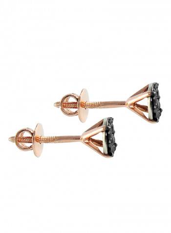 18K Gold Diamond Solitaire Earrings 0.14 Carat