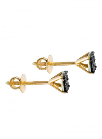 18K Gold Diamond Solitaire Earrings 0.14 Carat