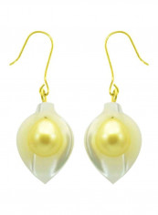 18 Karat Gold Calla Lily Mother Of Pearl Earrings