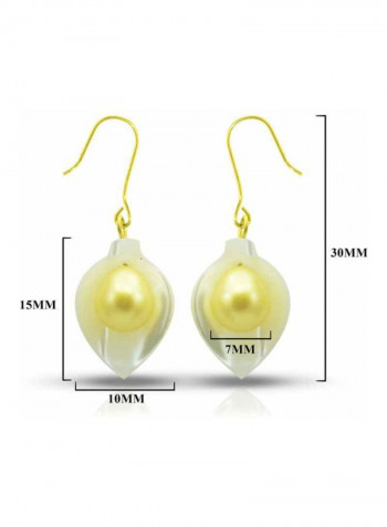 18 Karat Gold Calla Lily Mother Of Pearl Earrings