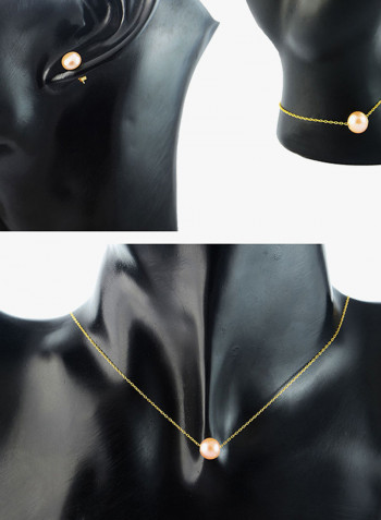 3-Piece 18K Gold Pearl Jewellery Set