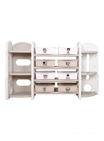 Toy Storage Rack White/Beige