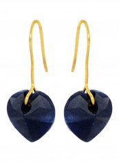 10 Karat Gold Sapphire Heart Earrings