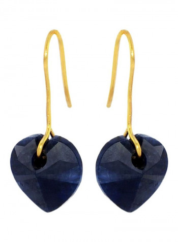 10 Karat Gold Sapphire Heart Earrings