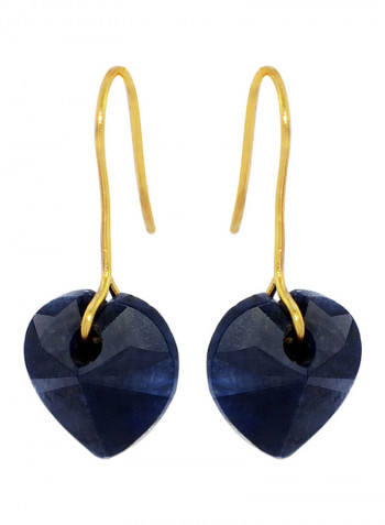 10 Karat Gold Sapphire Heart Earrings