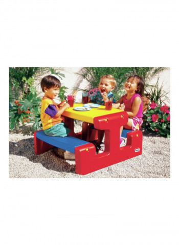 2-In-1 Picnic Table With Bench 53.5centimeter