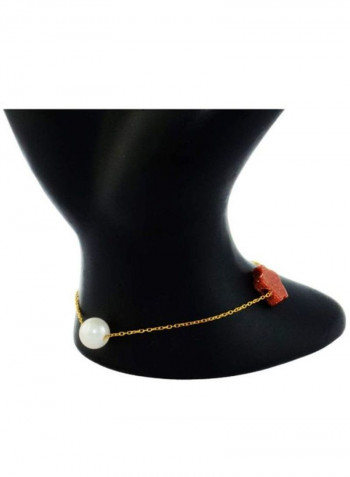 4-Piece 10 Karat Gold Star Sunstone And Pearl Jewellery Set