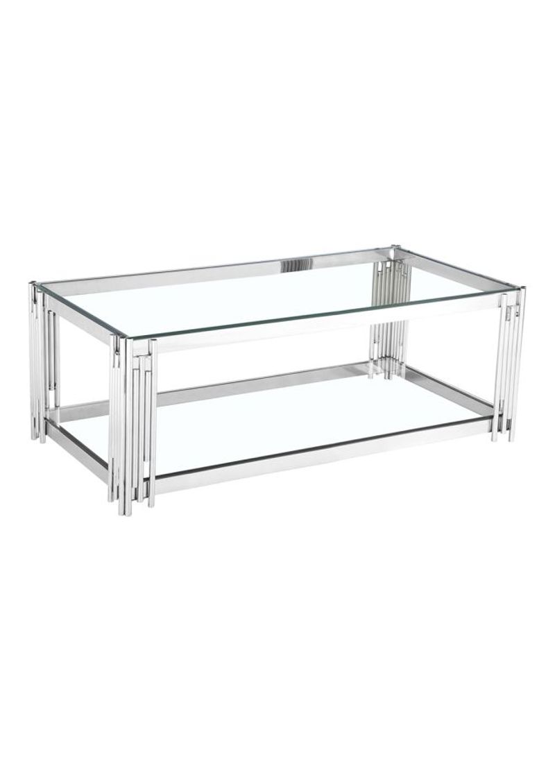Naill Coffee Table Silver/Clear