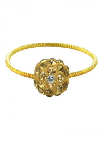 18K Gold Crystal Studded Ball Ring