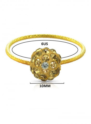 18K Gold Crystal Studded Ball Ring
