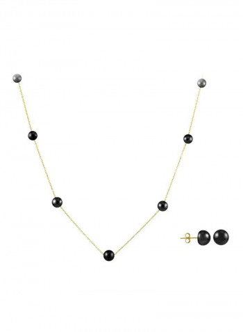 3-Piece 18 Karat Gold Pearl Jewellery Set