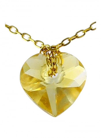 10 Karat Yellow Gold Citrine Studded Pendant Necklace