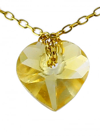 10 Karat Yellow Gold Citrine Studded Pendant Necklace