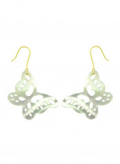 18 Karat Gold Butterfly Mother Of Pearl Earrings