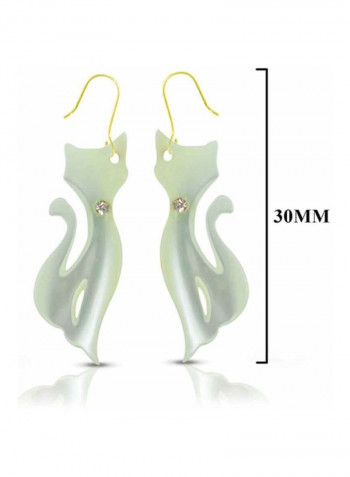 18 Karat Gold Cat Shaped Mother Of Pearl Earrings