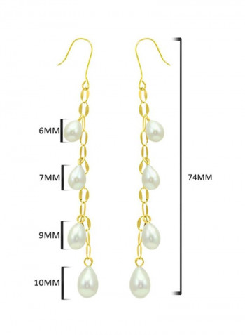 18 Karat Gold Pearl Studded Drops Earrings