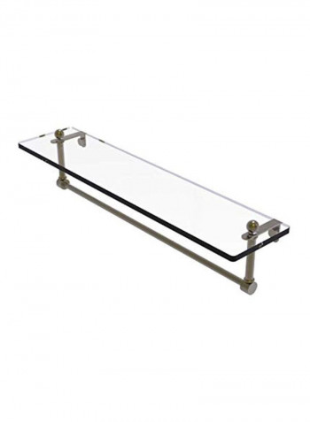 Vanity Integrated Towel Bar Glass Shelf Gold/Clear 22inch