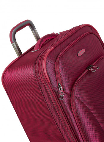 Softside 3 Piece Luggage Trolley Set Strawberry Red