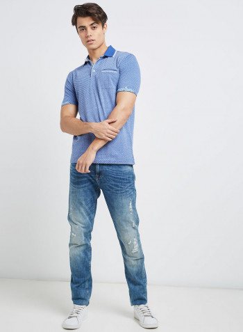 Half Sleeve Casual T-Shirt Blue