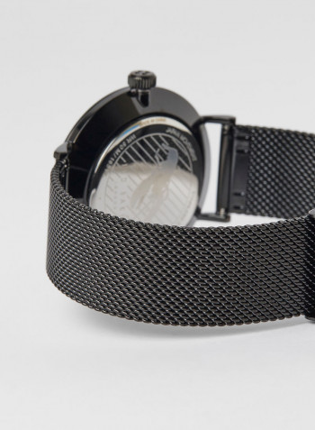 Men's Mimosaa Watch With Black Dial And Stainless Steel Bracelet