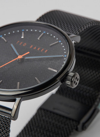 Men's Mimosaa Watch With Black Dial And Stainless Steel Bracelet