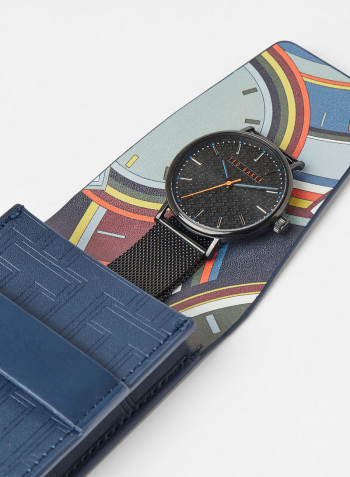 Men's Mimosaa Watch With Black Dial And Stainless Steel Bracelet