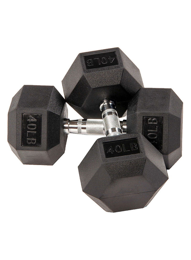 Rubber Hex Dumbbell 40pound