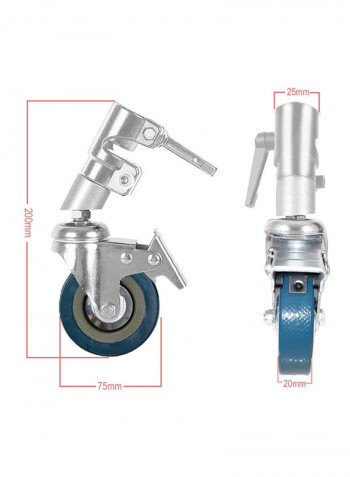 3 Pcs Wheel Stainless Steel With Turtle Base Cstand 134cm Silver