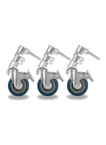 3 Pcs Wheel Stainless Steel With Turtle Base Cstand 134cm Silver