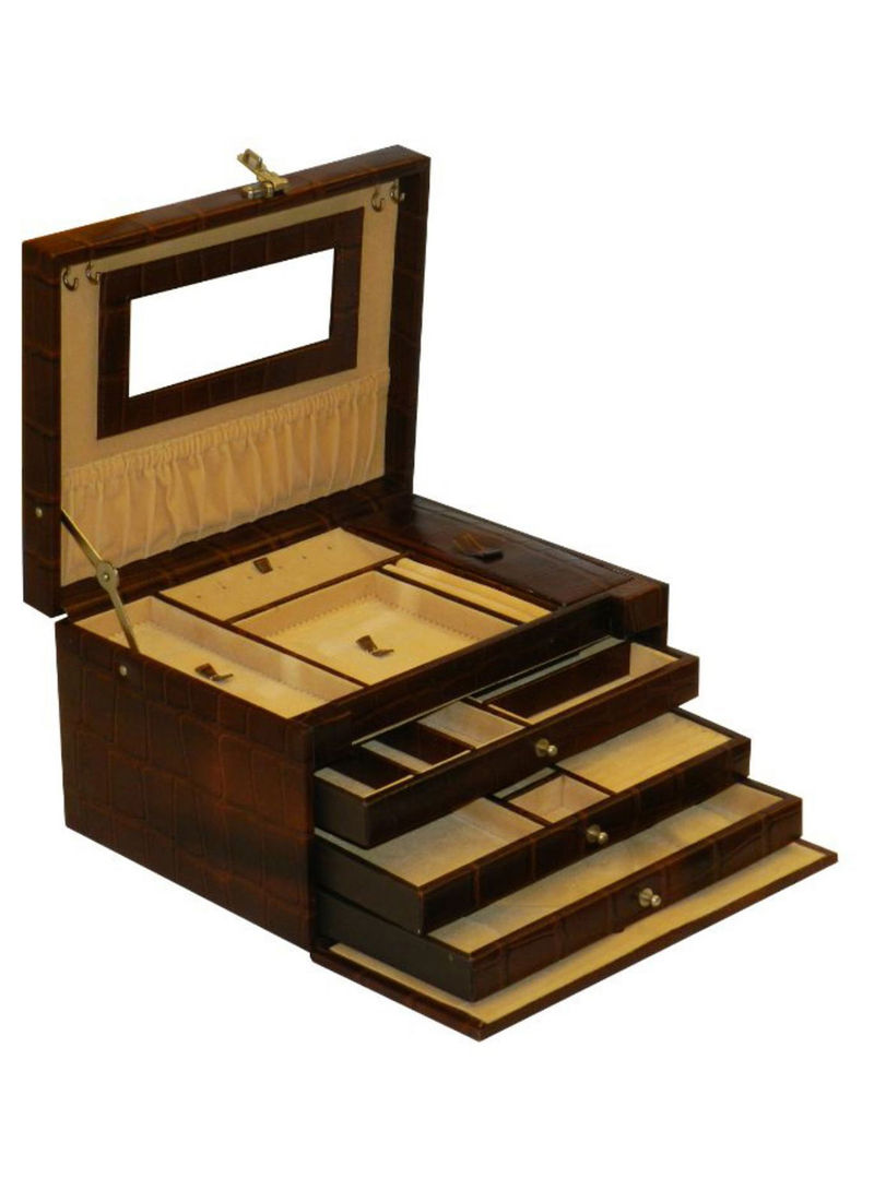Multi-Purpose Croco Design Jewellery Box