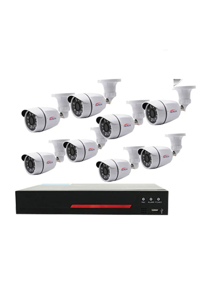 8-Piece 1080P 8CH Home Security Bullet Surveillance Camera With DIY Kit