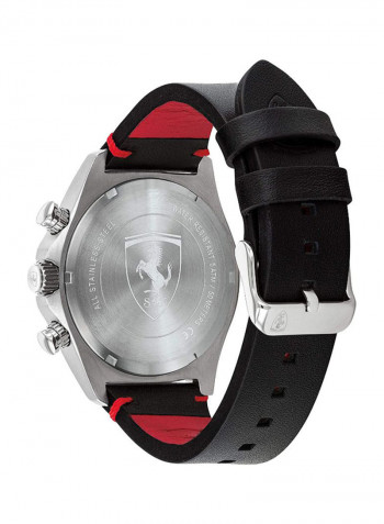 Men's Leather Quartz Chronograph Wrist Watch With Date Display 830713