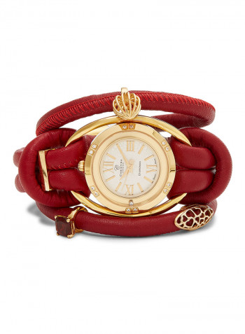 Women's Fabric Analog Wrist Watch301 GWBLN RED RUBY HEART