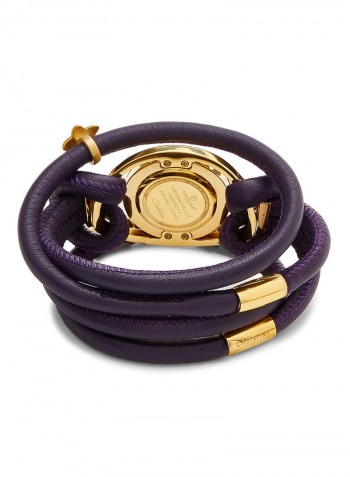 Women's Fabric Analog Wrist Watch301 GWBLN PURPLE FLOWER AMETHYST