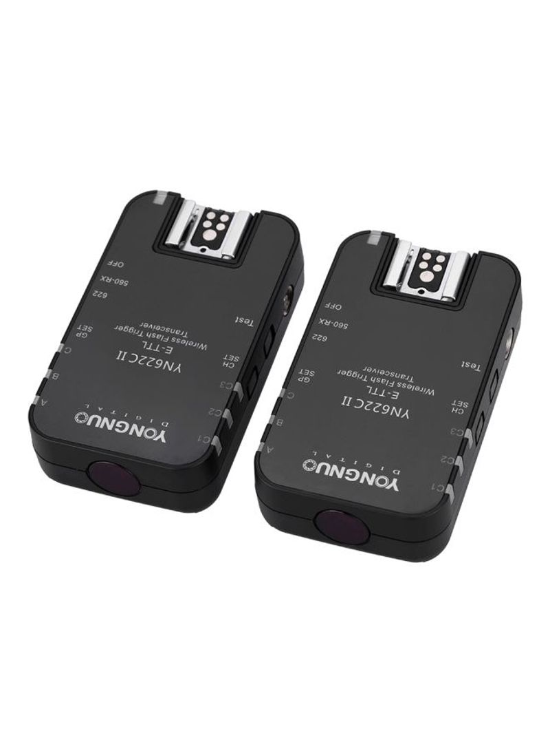 Pack Of 2 Yn622C Ii Wireless E-Ttl Flash Trigger Transceiver 9x5.2x4centimeter Black