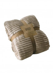 European Style Double Layers Bed Blanket Cotton Beige 200x230centimeter