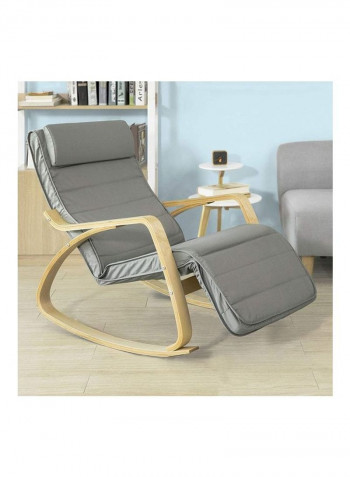 Lounge Chair Recliner with Footrest Grey/Beige