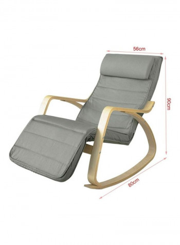 Lounge Chair Recliner with Footrest Grey/Beige