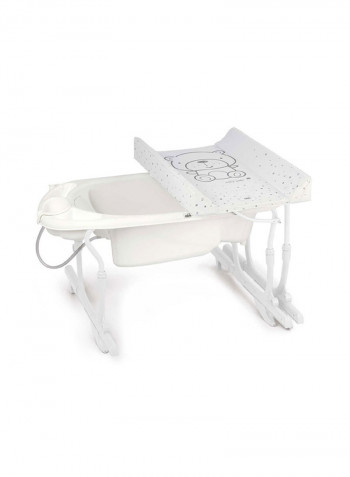 Idro Baby Estraibile Bath Tub And Changing Mat With Stand - Teddy Grey
