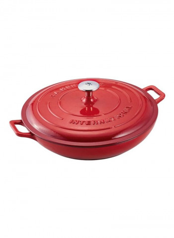 Enameled Cast Iron Braiser Red 31cm