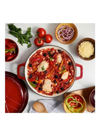 Enameled Cast Iron Braiser Red 31cm