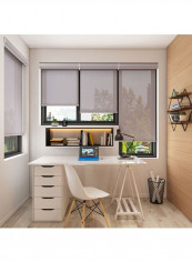 Single Sunscreen Collection 2 Roller Blackout Window Shade Grey/White 200x150cm