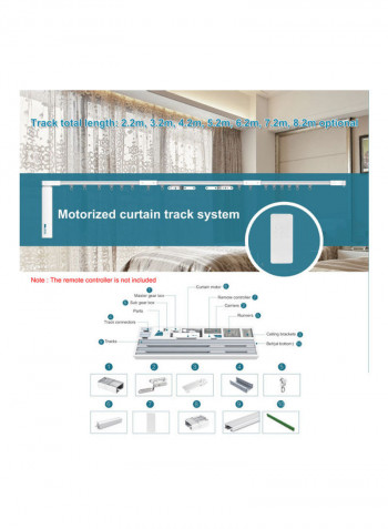 WIFI Smart Curtain Blind Motor For Mijia Mi Home Without Remote Controller White/Black 105x24x5cm