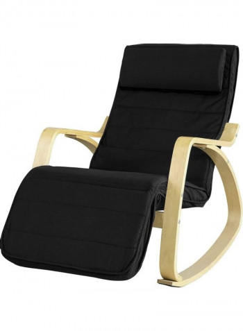 Lounge Chair Recliner with Footrest Black/Beige